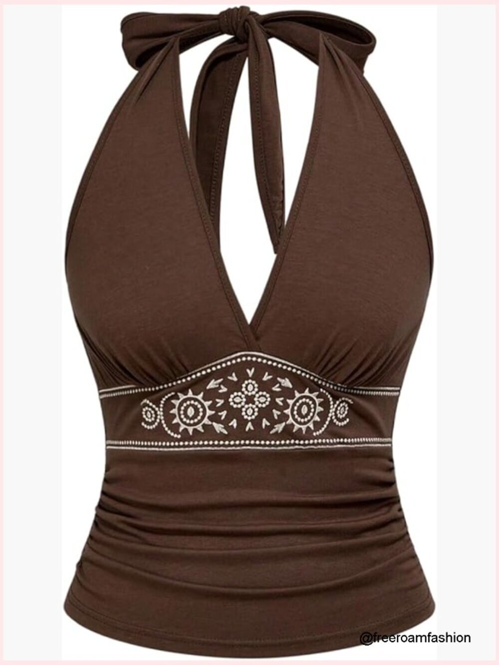 Western Cowgirl Boho Halter Tank Top Going Out Backless Sleeveless